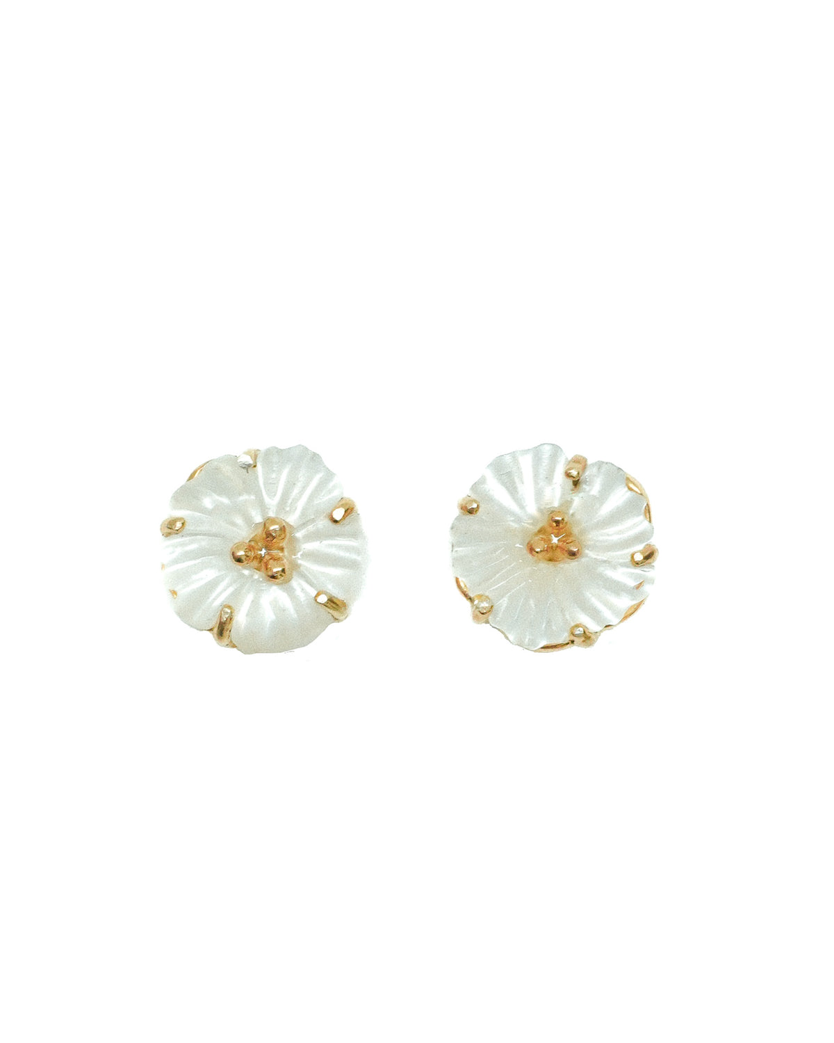 Hibiscus Earstud with Mother of Pearl