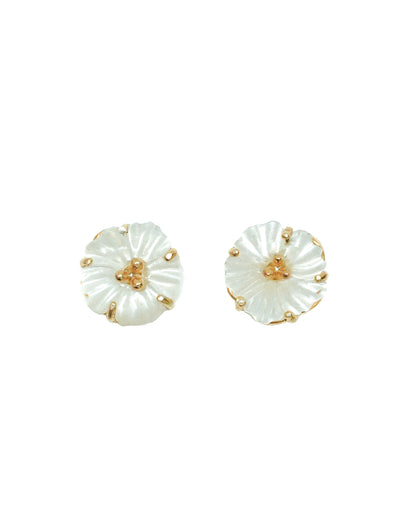 Hibiscus Earstud with Mother of Pearl