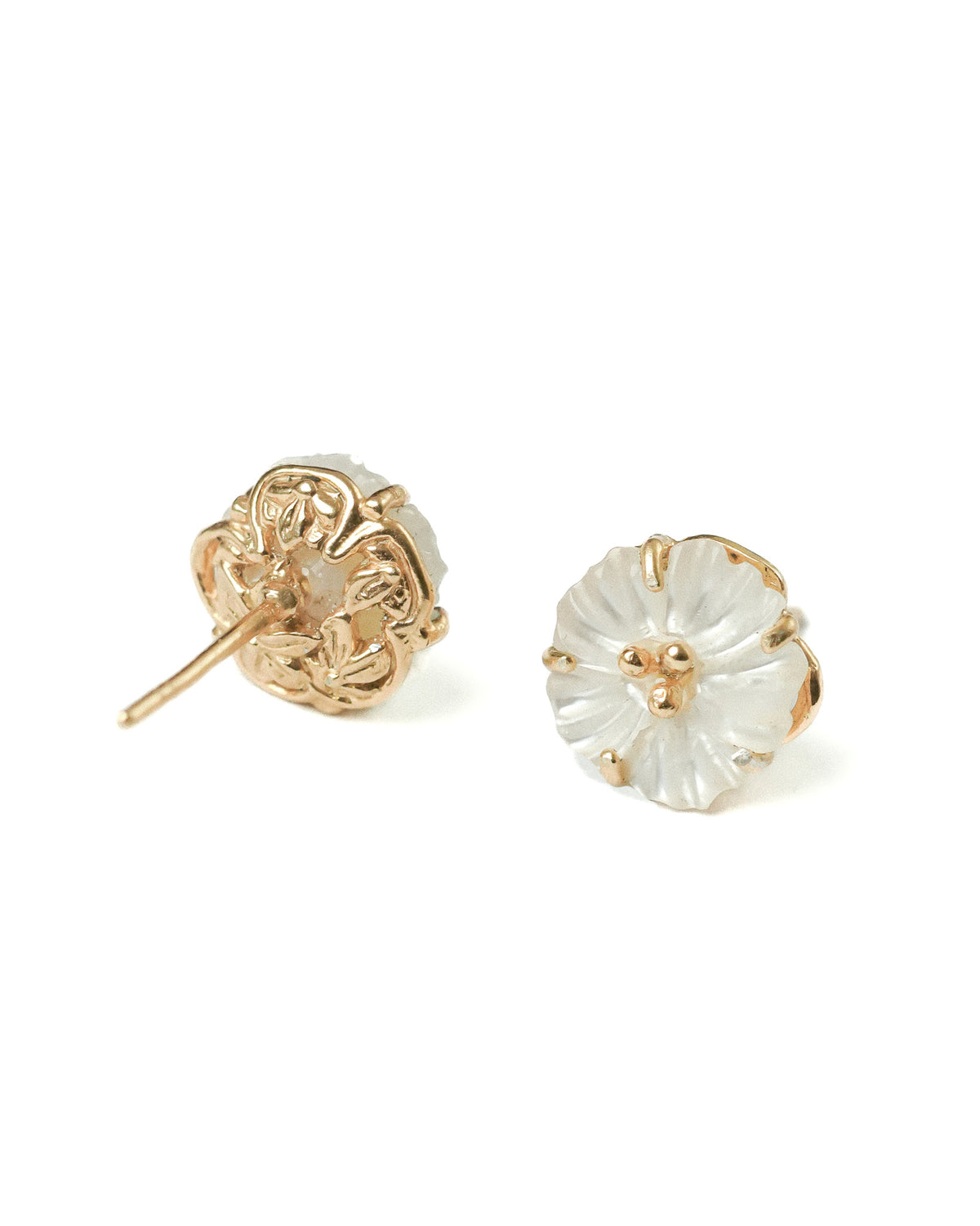 Hibiscus Earstud with Mother of Pearl