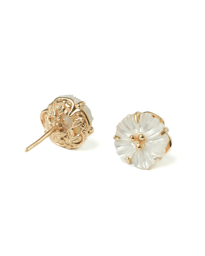 Hibiscus Earstud with Mother of Pearl